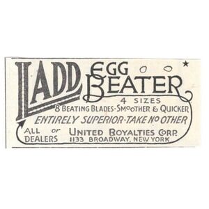 Ladd Egg Beater United Royalties Corp NY 1924 Magazine Ad AF7-SS4